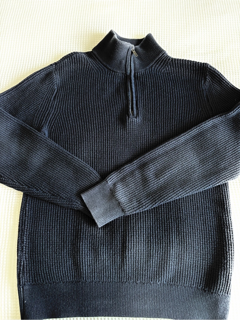 GAP Men's Ribbed Quarter-Zip Sweater - Black